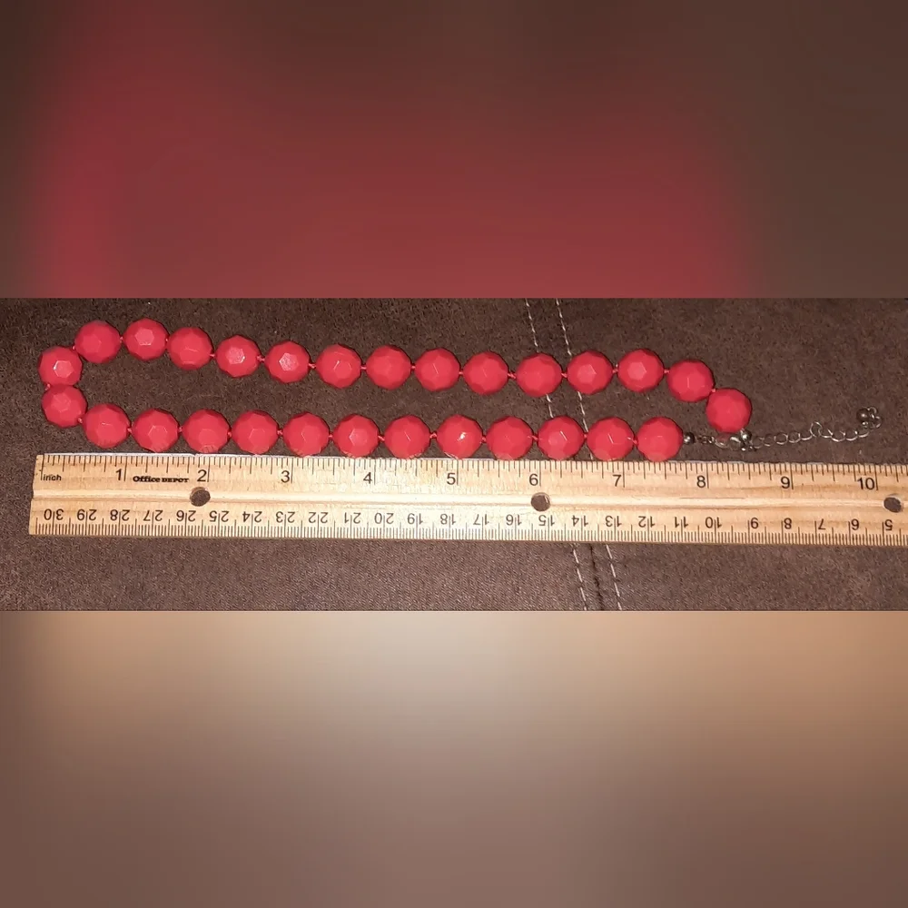 Beaded vintage necklace lot red white and blue 80s Signed - Picture 9 of 14